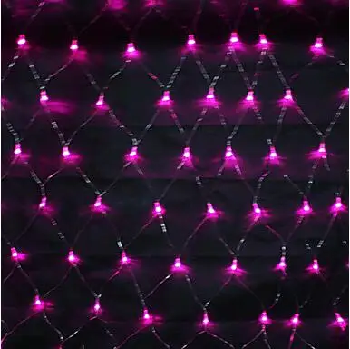 Год! 2x3 м гирлянды во главе Предновогодние загорается открытый украшения LED чистый строки EU/us Plug праздник Luzes de натальные гирлянды - Испускаемый цвет: Розовый