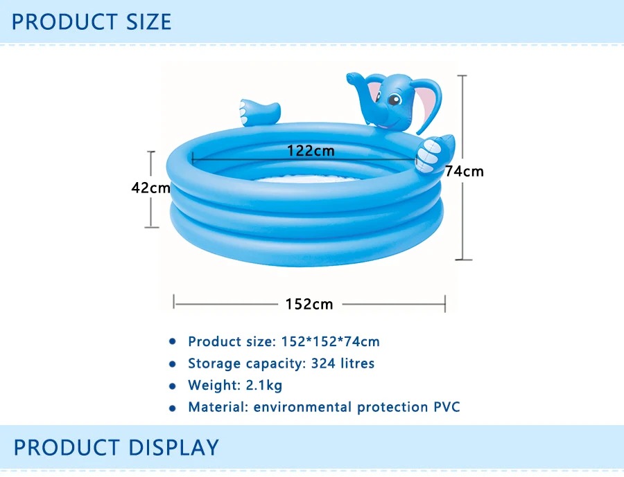 Надувной бассейн в форме слона высокого качества, голубой цвет, детский мяч, яма, летний бассейн для игры в воду, хороший подарок на день рождения для детей