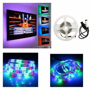 

1M/2M USB LED strip 5050 IP65 Waterproof 30/60LED/M DC 5V Flexible LED Light Strip RGB Warm White Blue led TV BackLighting