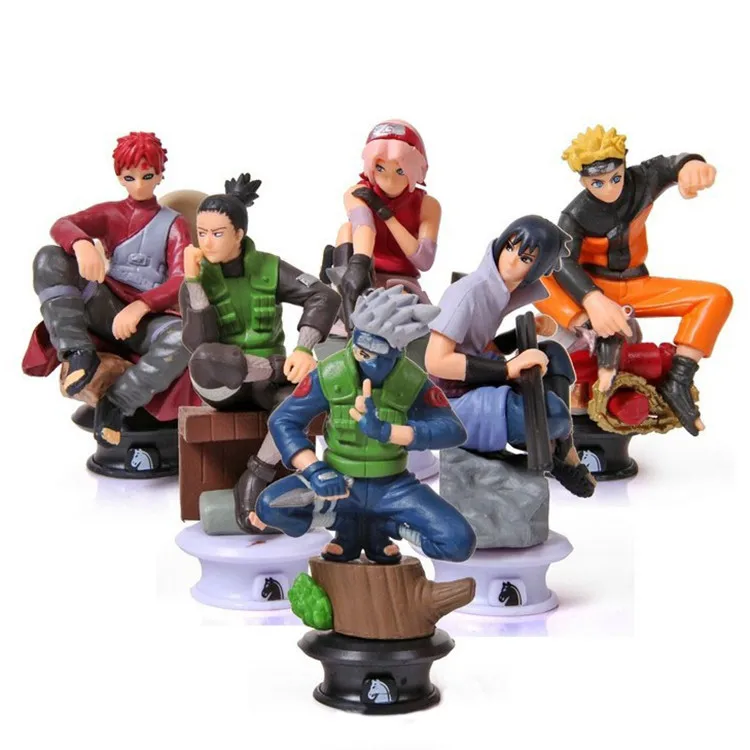 Экшн фигурка Наруто 6 шт./лот 8 см новая модель Саске ниндзя игрушка Gaara Shikamaru Kakashi