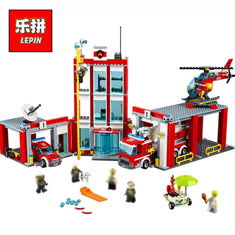 In Stock Lepin Sets 02052 1029Pcs City Figures Fire Station Model Building Kits Blocks Bricks Educational Kids Toys Gift 60110 In Stock Lepin Sets 02052 1029Pcs City Figures Fire Station Model Building Kits Blocks Bricks Educational Kids Toys Gift 60110