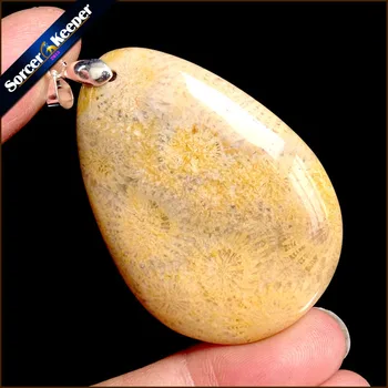 

Natural Chrysanthemum Coral Fossil Stone Beads Pendants Necklaces Wholesale Bijoux Necklace For Men's Jewelry Specimen US044