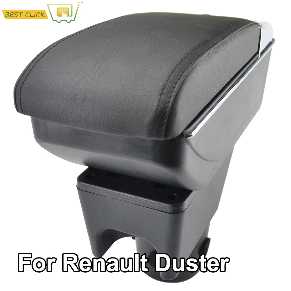 Ящик для хранения Renault Dacia Duster I 2010 2015 двухслойный подлокотник из черной кожи 2011
