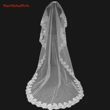 Backlakegirls Кружево свадебная фата собор Интимные аксессуары около 2.6 м Длинные Вуаль Mariage хлопок cheaps простой Вейл невесты вуали