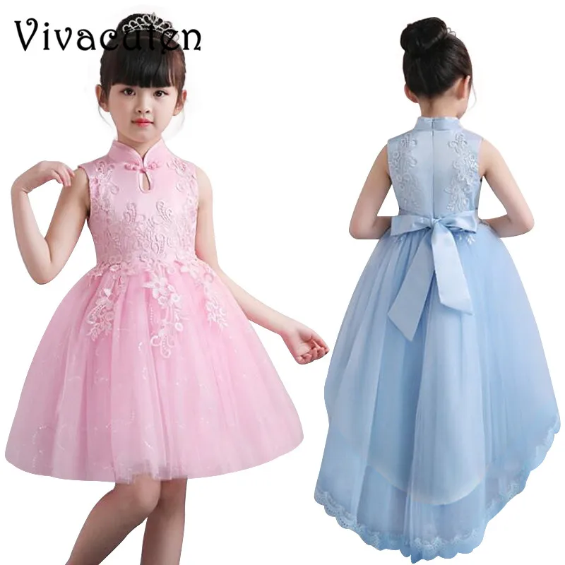 

Flower Girls Lace Dress Kids Toddler Pageant Wedding Bridal Children Bridesmaid Princess Gown Tutu Dress 3-12Y Party Wear F203