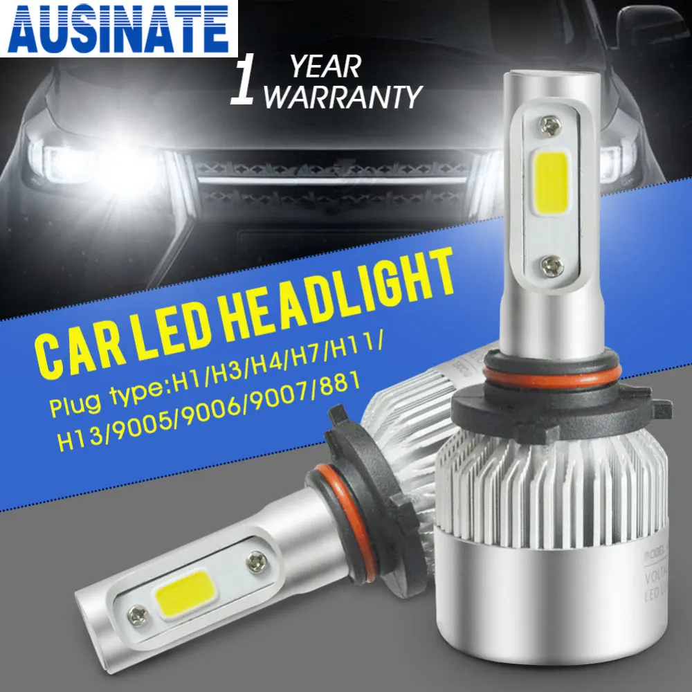 HB3 9005 Светодиодная лампа HB4 9006 Автомобильная фара 6500k 72W 8000Lm передняя