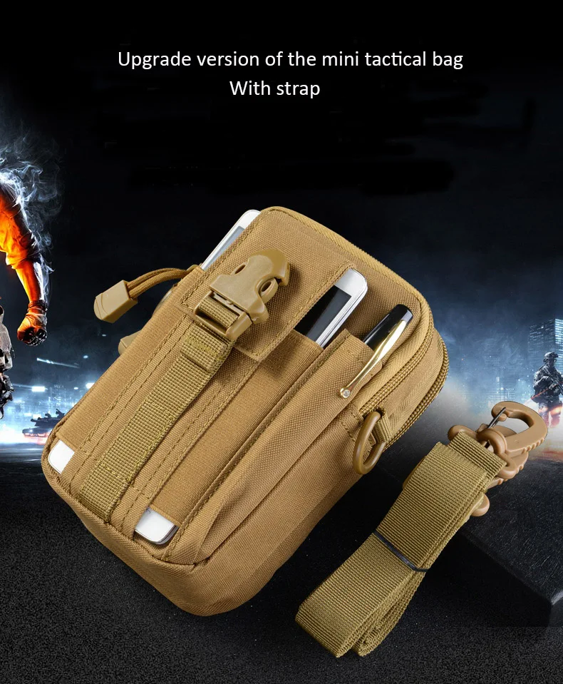 2017 Upgrade MOLLE Mini  Shoulder Men Nylon Waist Tactical Bag Tactical Waist Belt Military Sports Molle Bag Case for Phone (4)