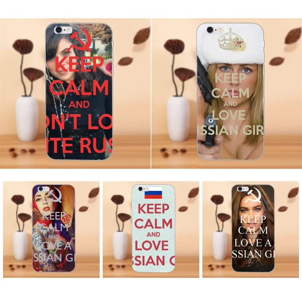 Keep Calm любовь русская девушка Тонкий силиконовый чехол для Samsung Galaxy Note 2 3 4 5 8 9 S3 S4 S5