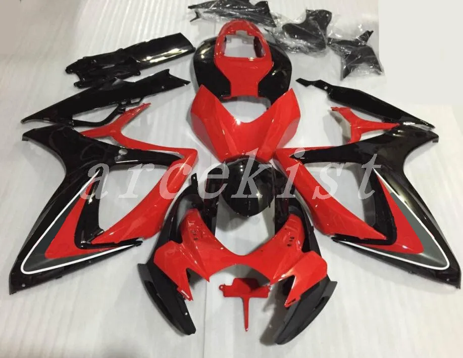 

3Gifts New ABS motorcycle Fairings Kit set Fit For SUZUKI GSXR600 GSXR750 06 07 R600 R750 K6 GSXR 600 750 2006 2007 red black