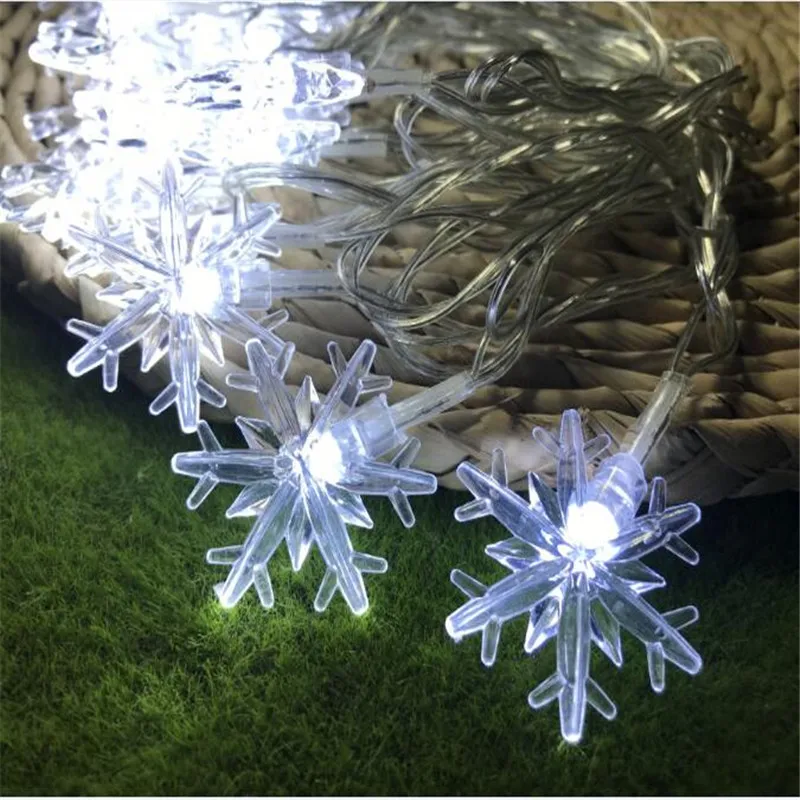 

7.5M Copper Wire 50LED String light Snow Flakes Waterproof Holiday lights For Christmas Tree Wedding Party New Year Garden Decor
