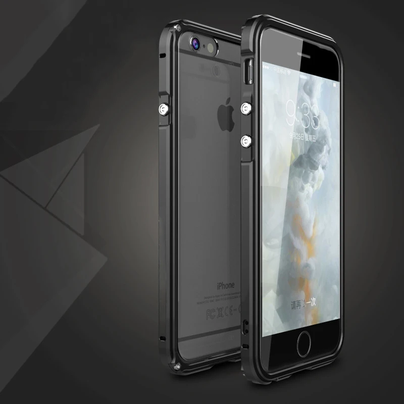 Металлический противоударный защитный чехол для iPhone 8, 7, 6, 6S Plus, чехол s, 3 в 1, алюминиевый бампер+ прозрачный жесткий Гибридный чехол из поликарбоната
