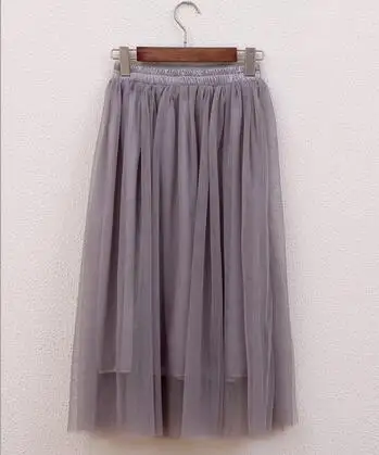 Шифоновая плиссированная юбка, один размер, карамельный цвет,, новая мода, юбки, однотонная сетка, Скейтер, летняя женская сексуальная Длинная юбка - Цвет: Color1
