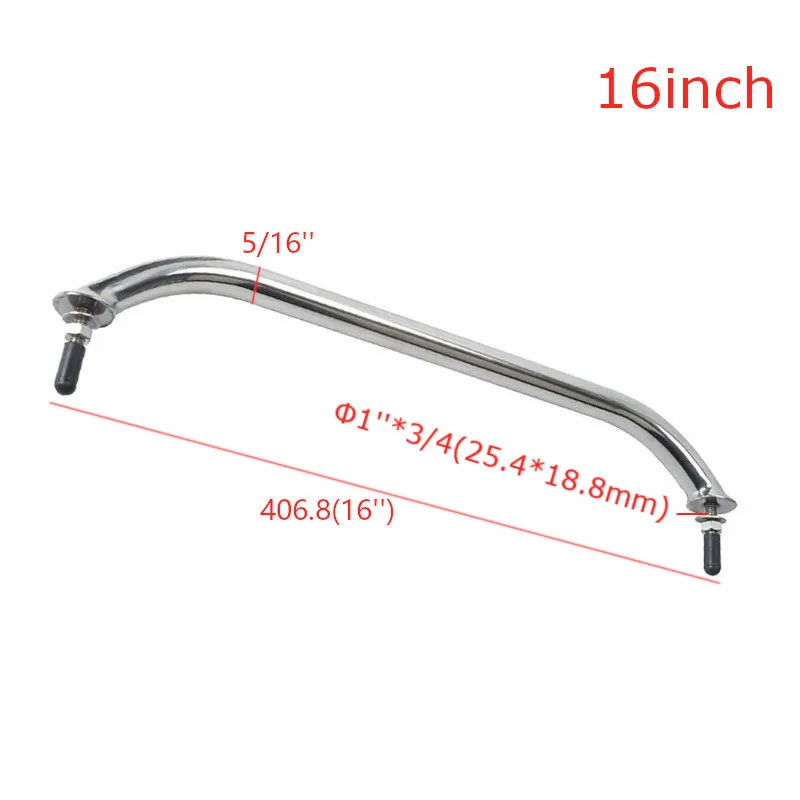 16inch 8/12/16 дюймов 316 Петля из нержавеющей стали полированный лодка морских захватить ручка поручень для морской яхты на колесах замена комплектующих - Цвет: 16inch