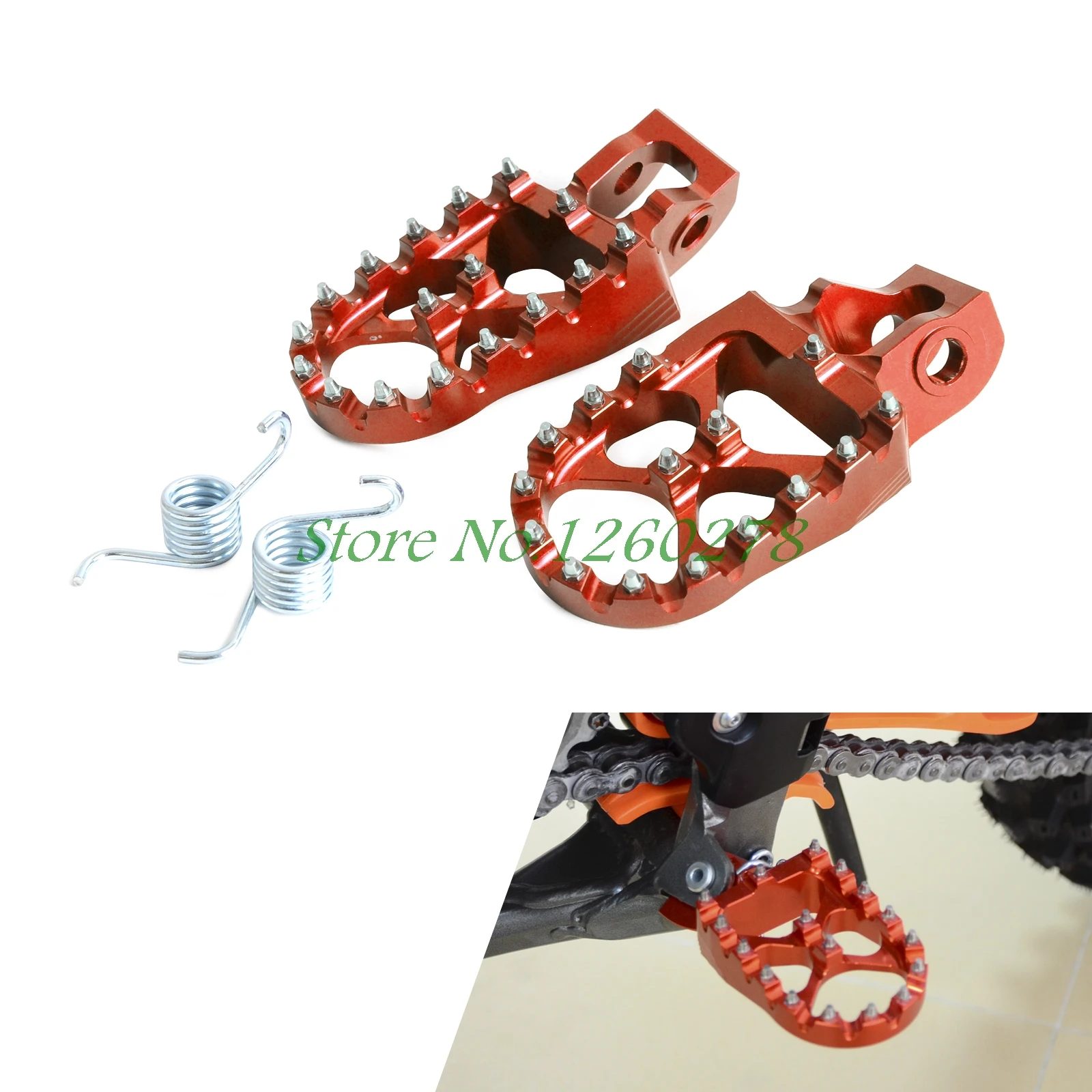 NICECNC 57 мм широкий ЧПУ педали для ног для KTM 85 125 200 250 300 350 400 450 530 SX SXF EXC excf XC XCF XCW