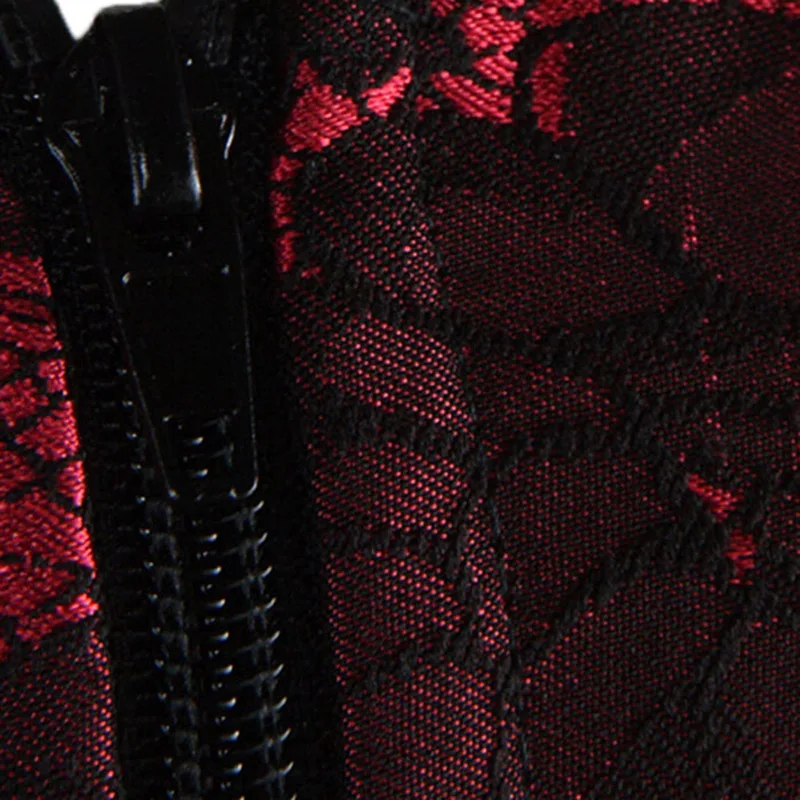 PlusMiss Plus Size Zipper Sexy Lace Gothic Steampunk Corsets X Boned Body Shaper Corselets Overbust Bustier Waist Cincher Ladies