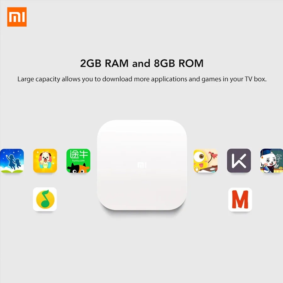 Китайская версия новая Xiaomi Mi коробка 4 Смарт Голосовое управление Android ТВ приставка 2 Гб ram+ 8 Гб rom 2,4G Wi-Fi 4K HDR Bluetooth 4,1