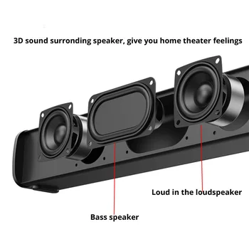 

TV Sound Bar Portable boombox phone PC Speaker Bluetooth Wireless loudspeaker Home Theater System soundbar Radio mp4 player