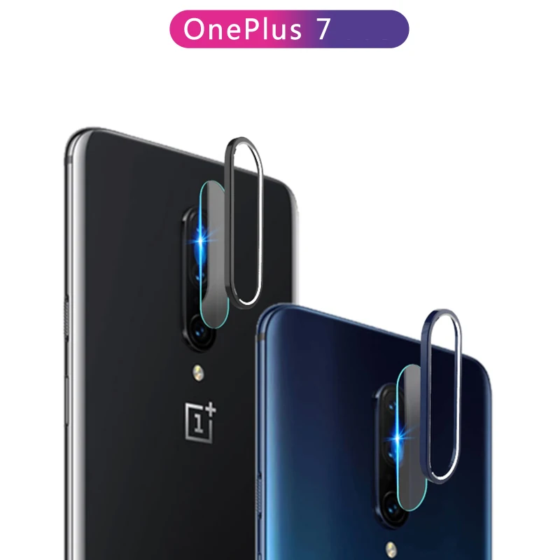 

EXUNTON For Oneplus 7 Back Camera Aluminum Ring Case Protector Lens Circle Guard HD For Oneplus 7 Camera Lens Tempered Glass