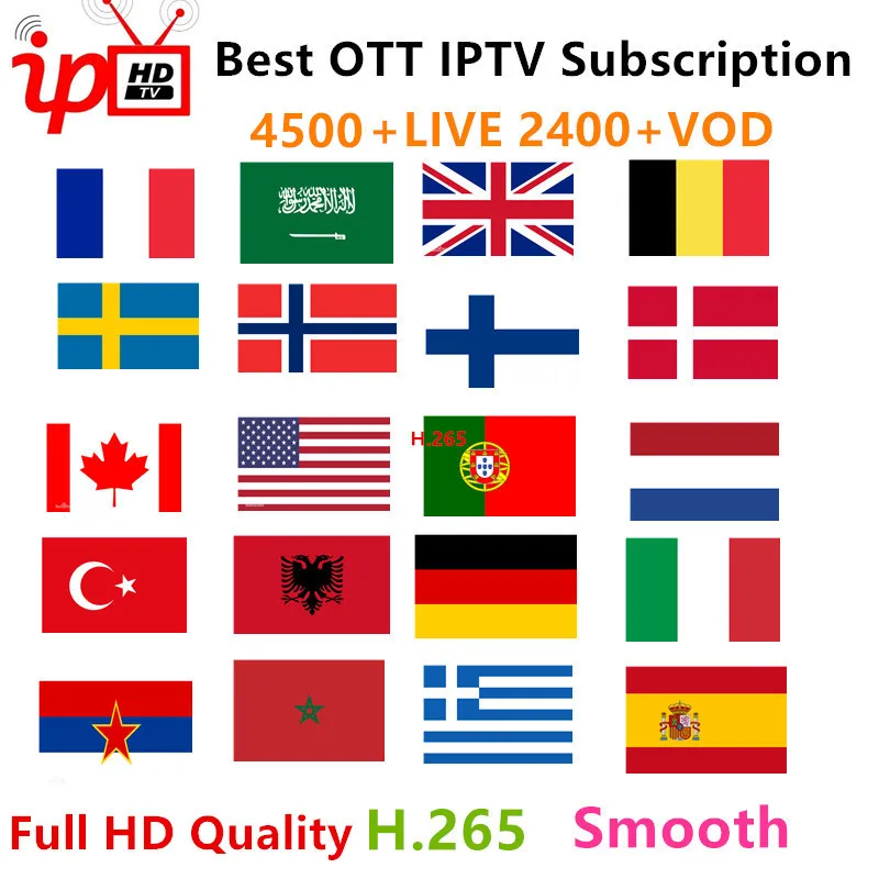 

10pcs Europe IPTV Subscription 1 year 5900 channels Portugal UK German French Arabic Dutch Sweden Poland IPTV for Smart TV Box