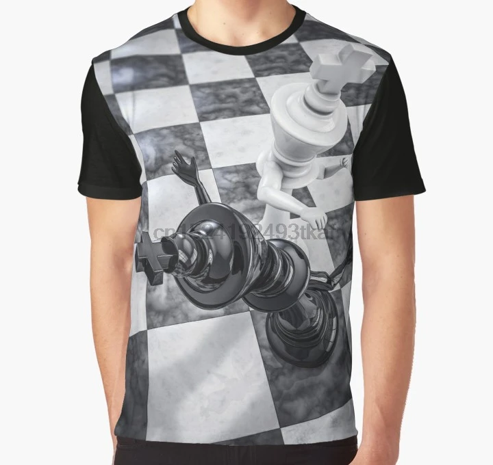 

All Over Print 3D Tshirt Men Funny T Shirt Checkmate Knockout Graphic T-Shirt