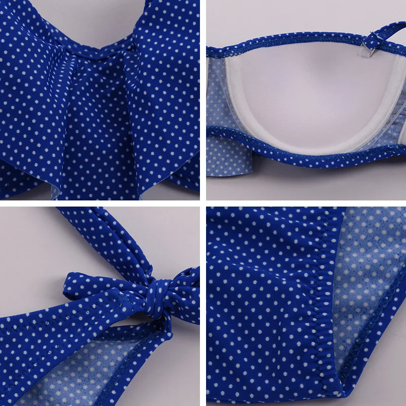 Andzhelika 2018 Girsl Bikini Push Up Swimwear Sexy Dot Ruffles Bandeau Bikini Set Halter Bathing Summer Party Beach Suit AK81751 Andzhelika 2018 Girsl Bikini Push Up Swimwear Sexy Dot Ruffles Bandeau Bikini Set Halter Bathing Summer Party Beach Suit AK81751