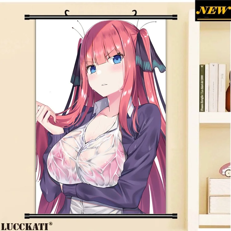 12yande.re 541966 5-toubun_no_hanayome bra breast_hold kanikou nakano_nino see_through seifuku sweater wet wet_clothes_副本
