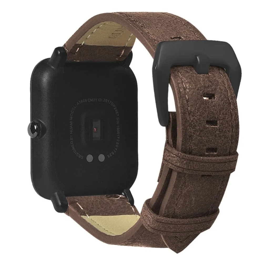 Сменный кожаный ремешок для часов Huami смарт-часов Amazfit Youth 20 мм с пряжкой из