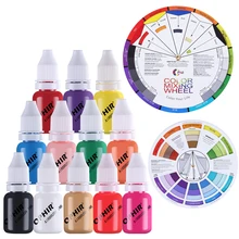 OPHIR 12 Colors Airbrush Nail Ink Pigment w/ Color Wheel 10ML/Bottle Acrylic Water Nail Ink for Nail Art Stencil Paint _TA098 OPHIR 12 Colors Airbrush Nail Ink Pigment w/ Color Wheel 10ML/Bottle Acrylic Water Nail Ink for Nail Art Stencil Paint _TA098
