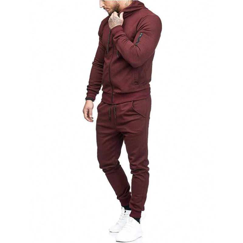 Men Set Running Gym Sportswear Tracksuit (12)