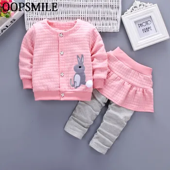 

Autumn Baby girls clothes cartoon rabbit bebes Suits Infant/Newborn Clothes Sets Kids T-shirt+pant skirk Sets Children Suits
