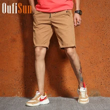 Oufisun Новые поступления Для мужчин летние модные шорты-карго Для мужчин Прямо Свободные хлопок человек короткие брюки шорты Для мужчин