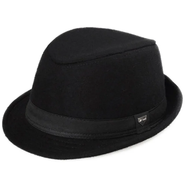 black and white trilby hat