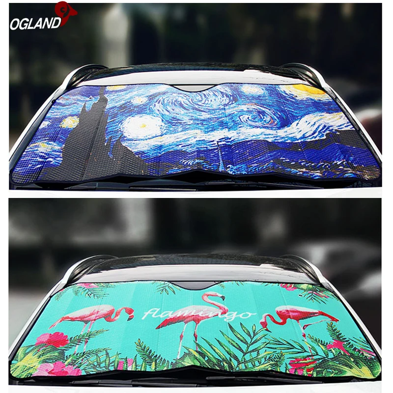 Car Windshield Sunshade Sun Visors Covers For Ordinary Car Reflective Foil Anti-UV Curtain Front Auto Window Cool Sucker Fixed