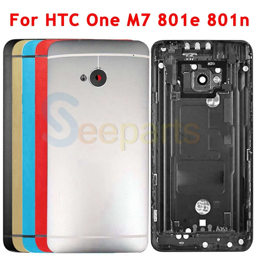 For HTC one M7 801e 801n Battery Cover Door Back Housing Rear Case For HTC ONE M7 Battery Door Replacement Parts (1)