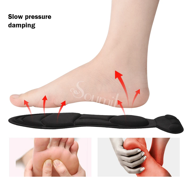 Soumit 5D Soft Sponge Insoles Pad Heel Back Protector High Heel Orthotic Insoles Insert Pad Anti-slip Inner Sole for Women Soumit 5D Soft Sponge Insoles Pad Heel Back Protector High Heel Orthotic Insoles Insert Pad Anti-slip Inner Sole for Women