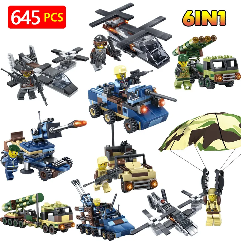 

LegoINGLYS Military Fighter Tank Missile vehicle Technic Building Blocks Mini Action Figures Bricks Enlightening Toys For Kids