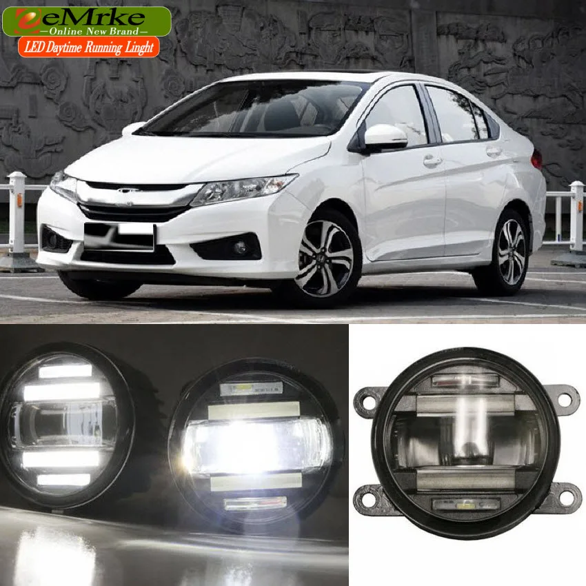 EeMrke Car Styling For Honda City GM6 2013 2014 2015 2 In 1 LED Fog 