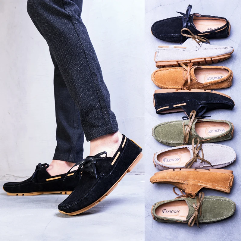 Mens Leather Loafers Casual Breathable Fashion Business Driving Boat Formal Shoes