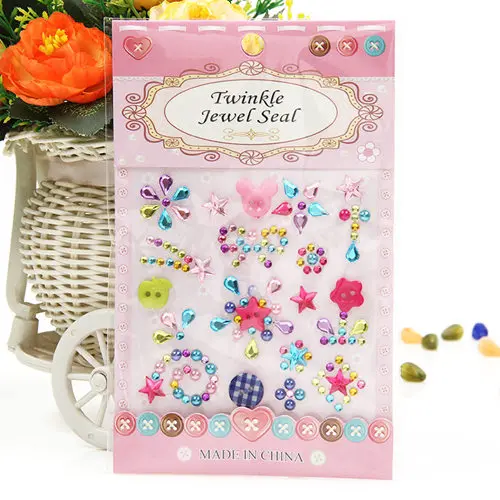 DIY crystal sticker Acrylic diamond stickers decorative accessories children's mobile phone5
