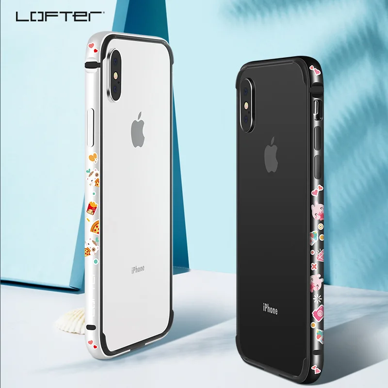 Металлический бампер с мультяшным рисунком для iPhone X XS алюминиевая рамка
