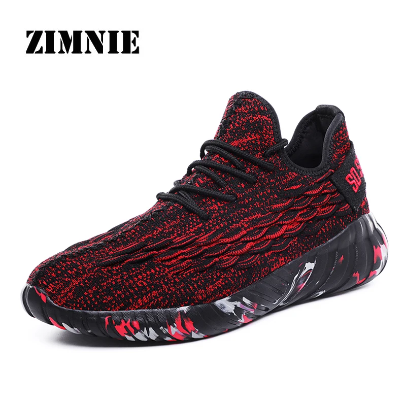 

ZIMNIE Brand New Fashion Fly Knit Sneakers Men Hot Sell Comfortable Soft Walking Shoes Lace Up Summer Casual Shoes Big Size 48