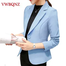 Цвет: белый, черный, Для женщин блейзеры и куртки тонкий одежда с длинным рукавом Офисные женские туфли, на одной пуговице, короткая куртка, костюм женский Femenino блейзер