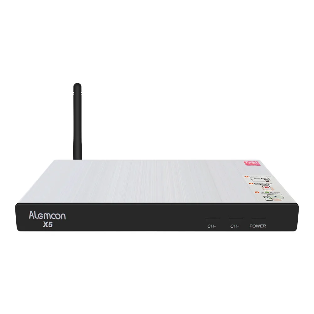 ALEMOON X5 DVB-S2/T2/C комбинированный декодер спутниковый приемник литье 4K H.265+ 1 год Европа Испания Польша Италия Португалия CCcam Cline