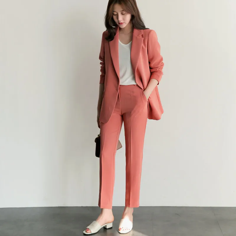 New Spring autumn Professional Pantsuits With Jackets And Pants Office ladies Business Women Pant Suits Female Trousers Sets