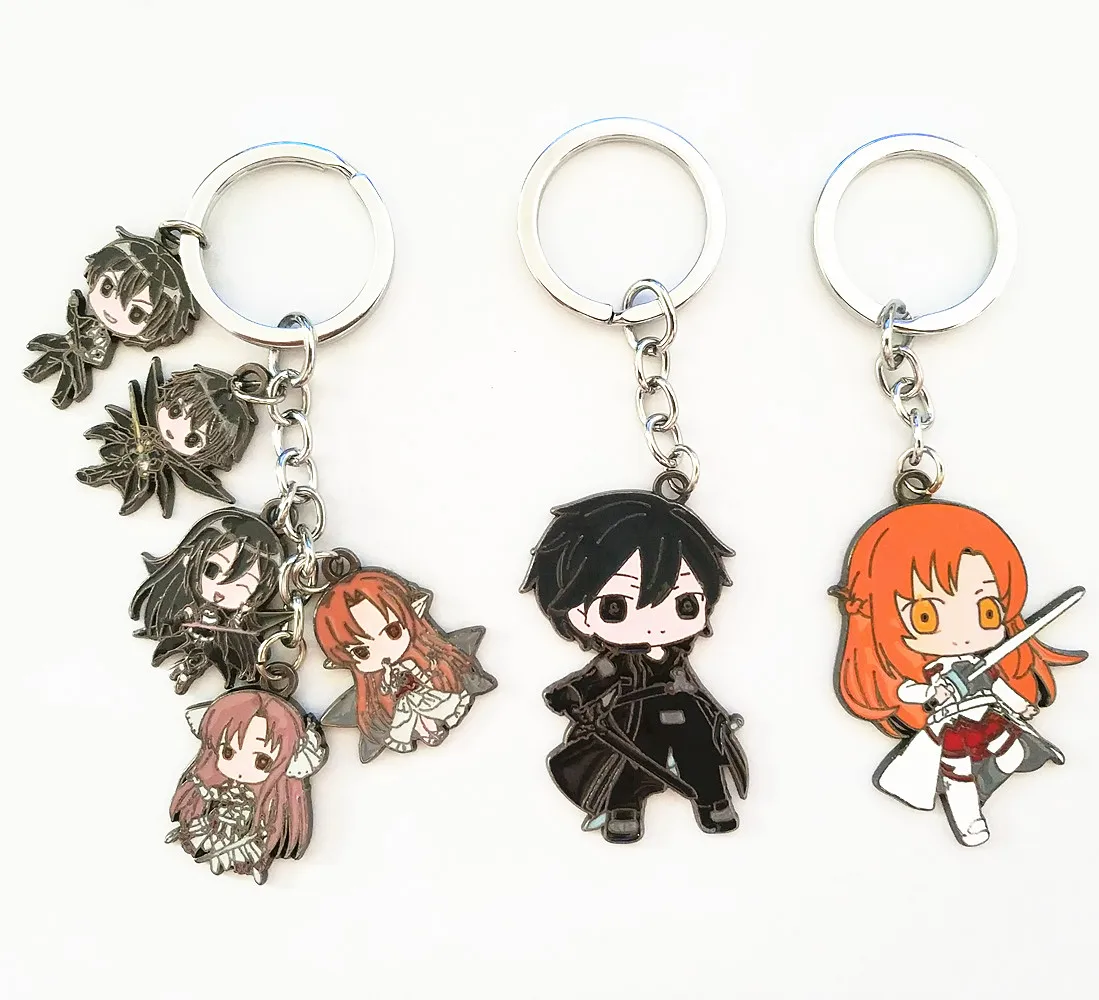 Anime Sword Art Online Figure Mobile Chain Key Chains Keychain Necklace Metal Pendant Keyring Cosplay Anime Sword Art Online Figure Mobile Chain Key Chains Keychain Necklace Metal Pendant Keyring Cosplay