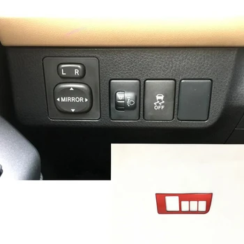 

ABS Plastic Red For Toyota RAV4 2016 2017 rearview mirror adjustment Switch button Panel frame Cover Trim accessories 1pcs