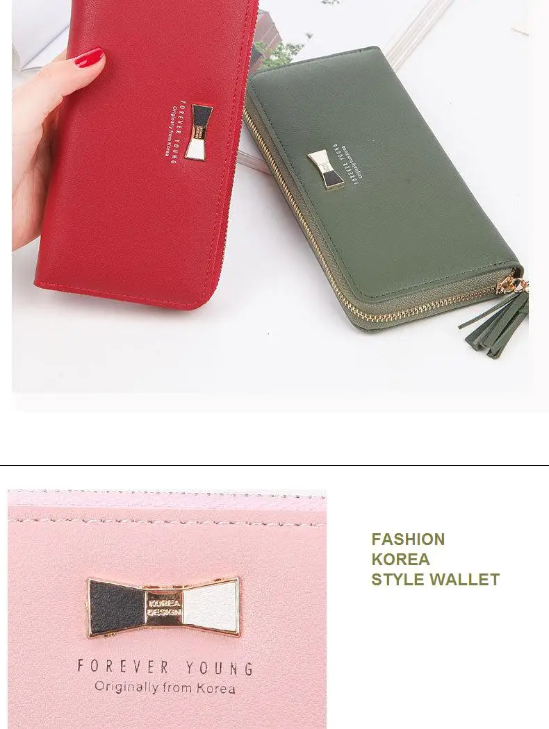 Новое поступление модный длинный кошелек для женщин Женский на молнии клатч кошелек держатель для карт кошелек для монет кошелек для