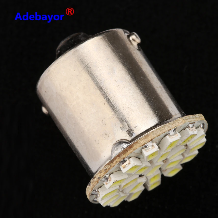 100 шт. 1156 P21W BA15S 13014 22SMD светодиодный лампы, используемые для резервого питания задний стоп-сигнал света задние фонари Фонари заднего хода Белый Адебайор