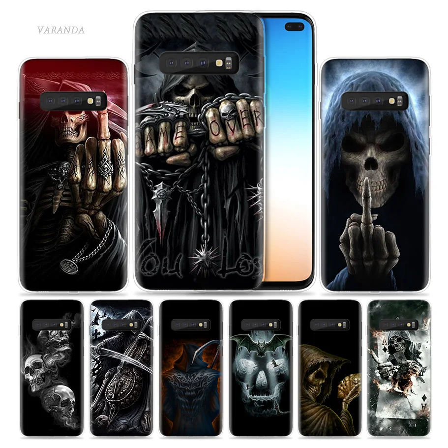 Мрачный Жнец &quotскелетная&quot тема чехол для samsung Galaxy S10 5G S10e S8 S9 S7 Note 8 9 10 J4 J6 плюс J8