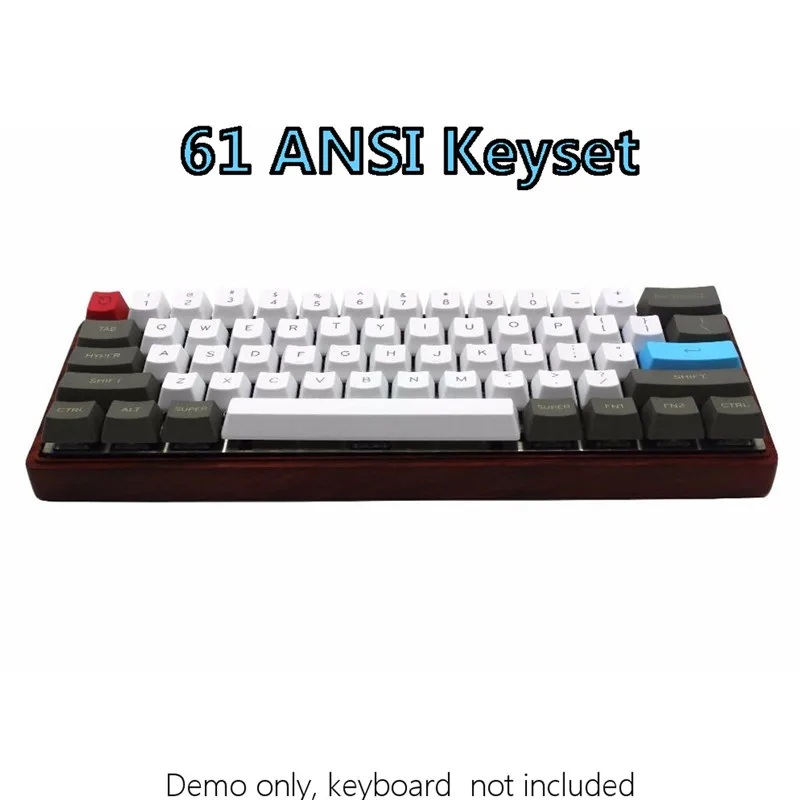 Механическая клавиатура Keycap Топ напечатанный 61 Ключ ANSI Keyset OEM профиль толстый PBT